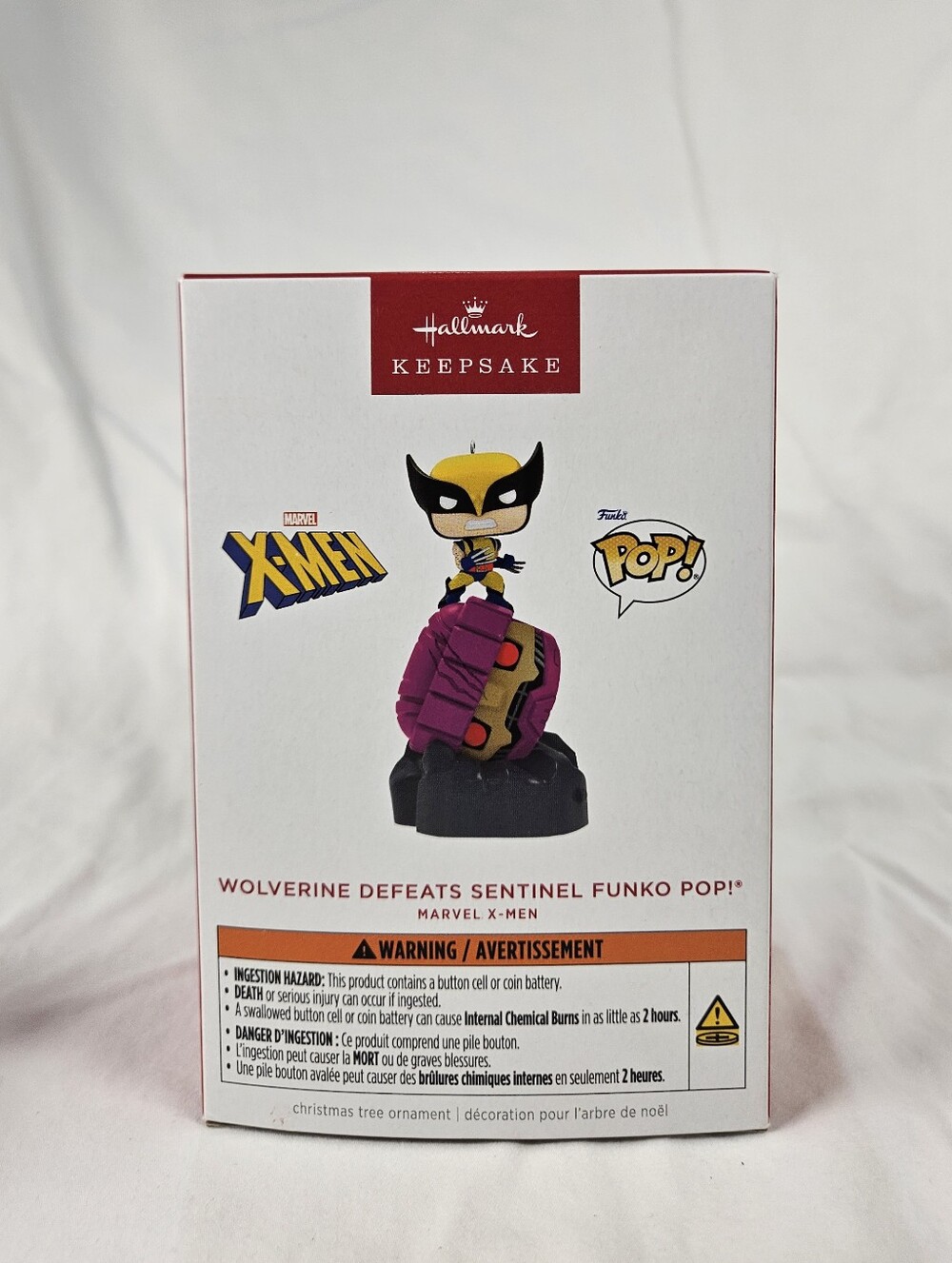 Hallmark Marvel Ornament X-Men Wolverine Defeats Sentinel Funko POP! w/Light NWT